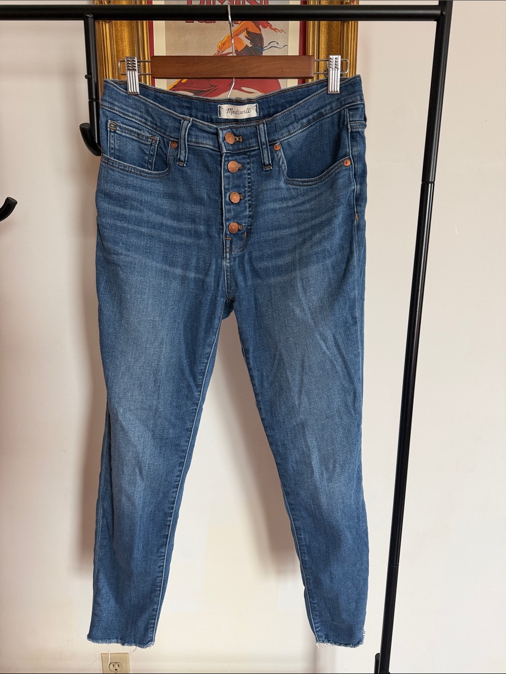 Madewell High-Rise Button-Fly Jeans in Medium Blue